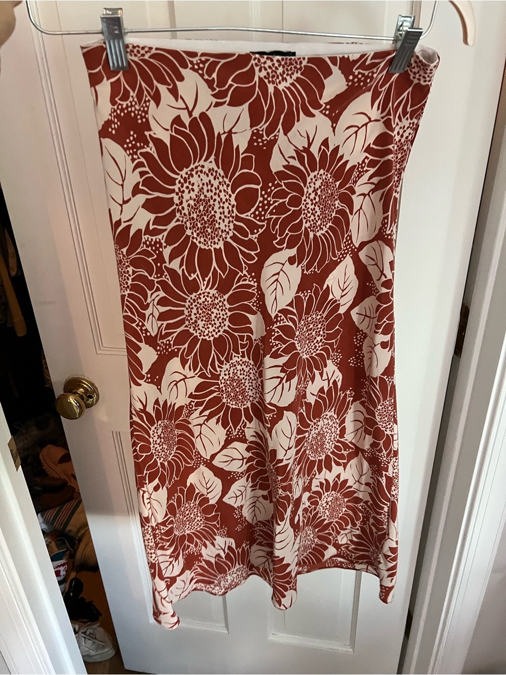 Madewell Rust and White Floral Midi Skirt - Picture 2 of 3